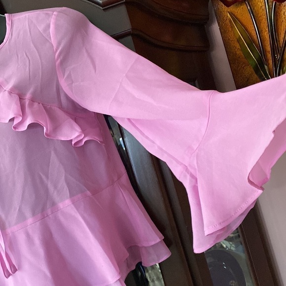Banana Republic Petite ruffles top in orchid jubilee Sz XXS - Picture 10 of 12